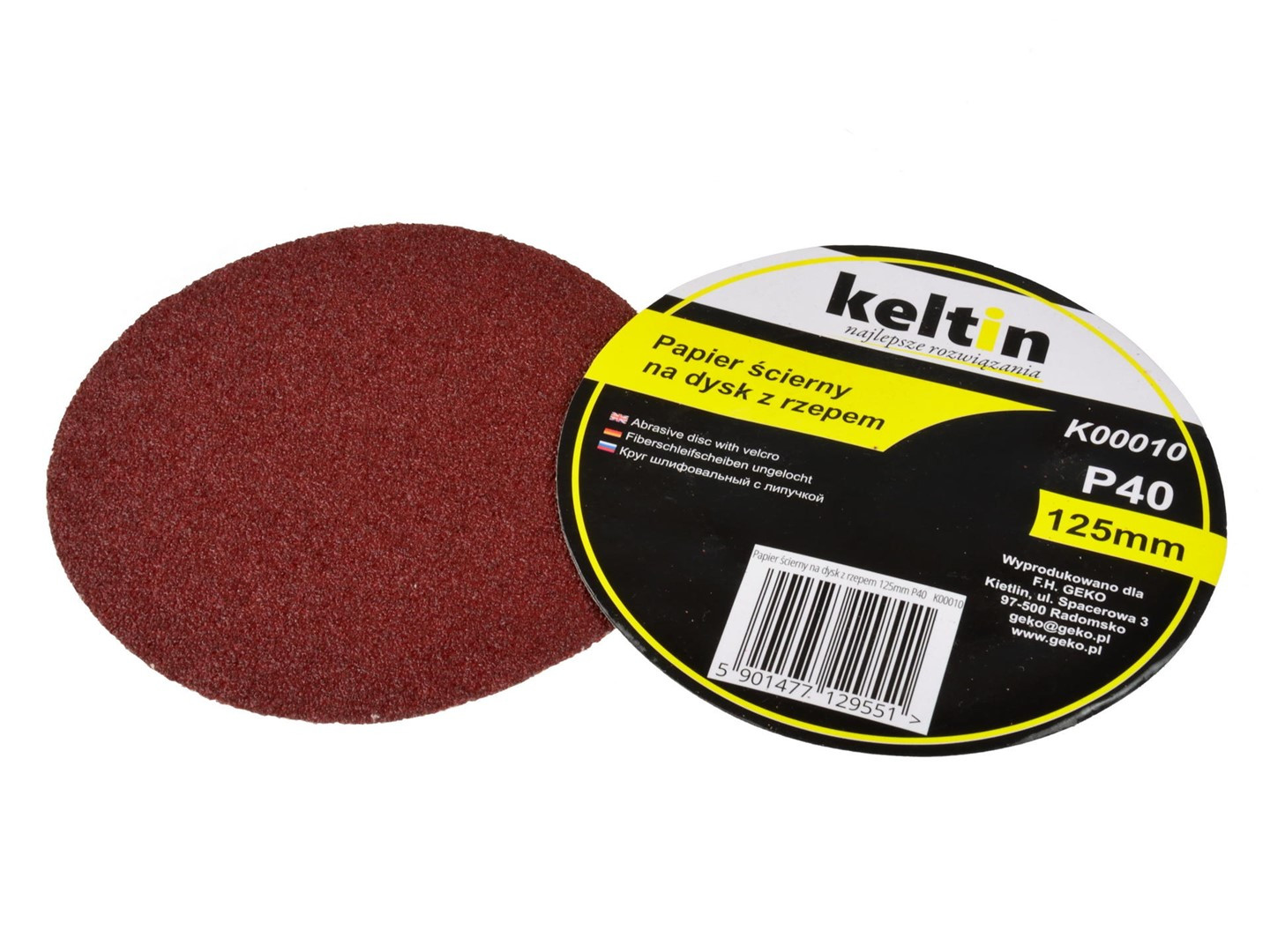 Keltin Alumīnija oksīda velcro disks 125mm