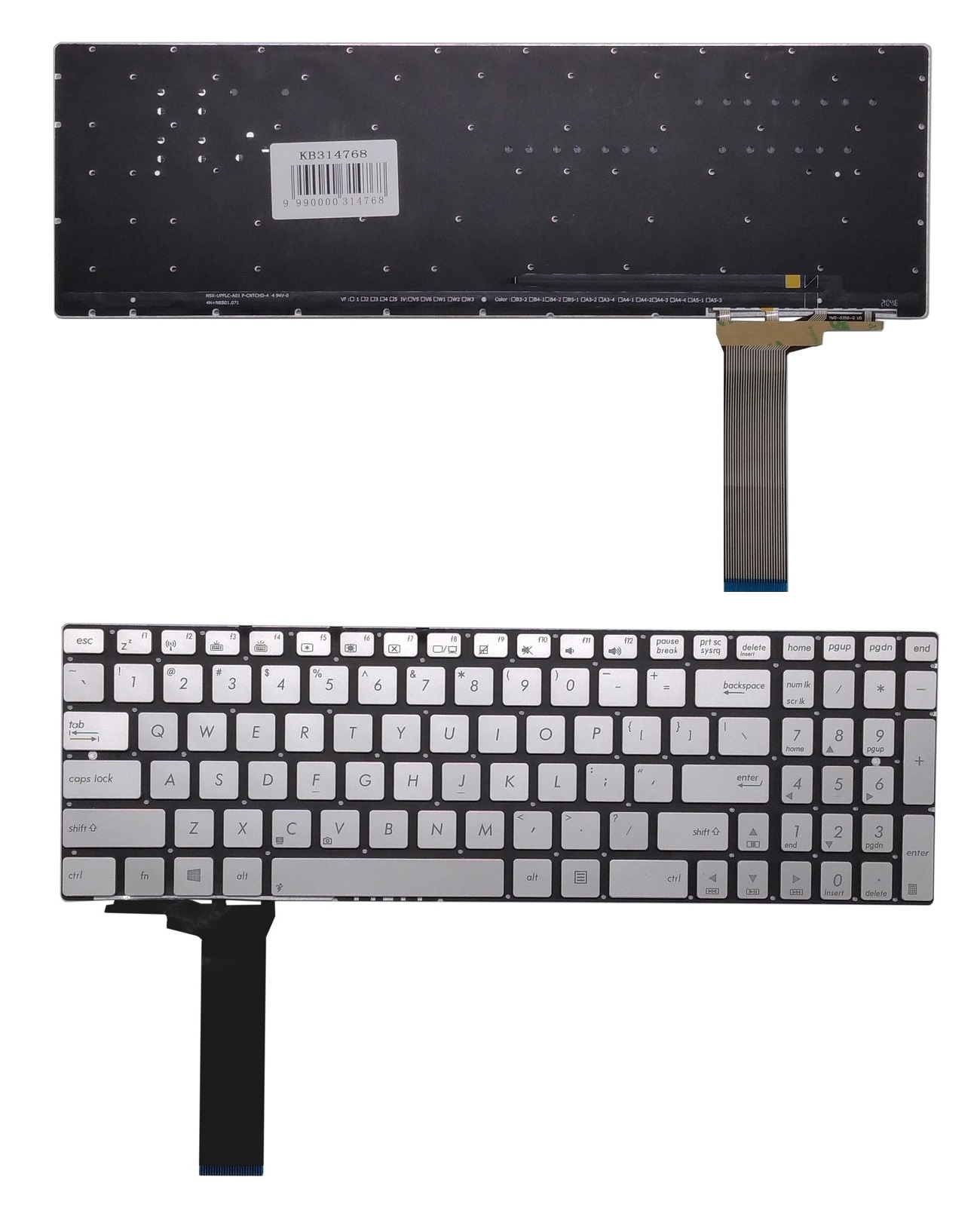 Keyboard ASUS N550J, US (silver) |