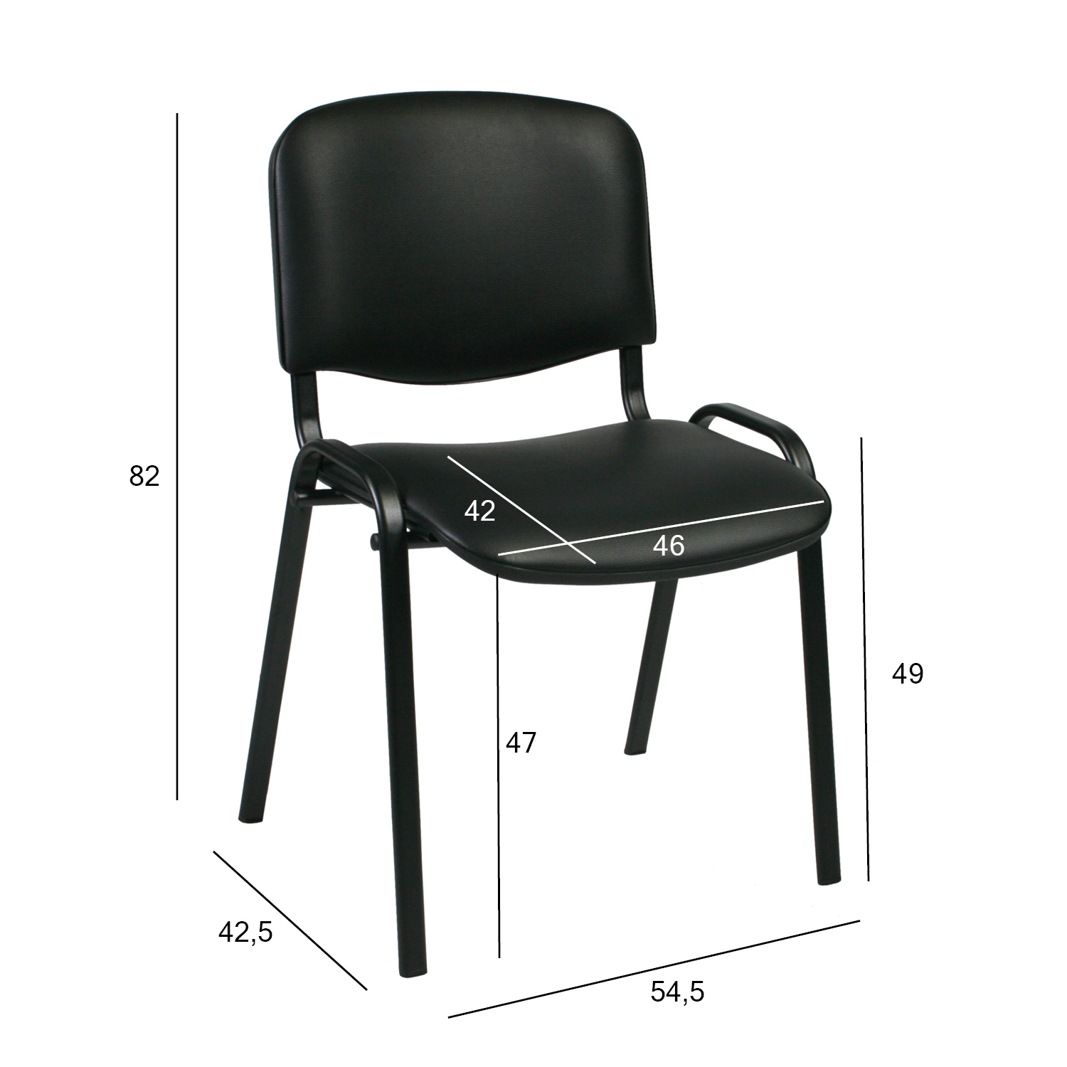 Klienta krēsls ISO 54,5xD42,5xH82/47cm