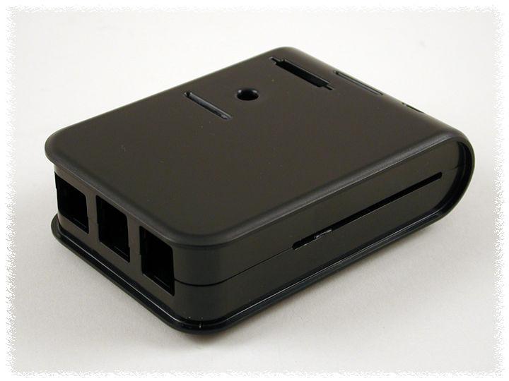 Korpuss Raspberry Pi B+/2/3 minidatoram melns