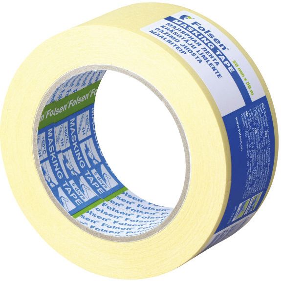 Krāsošanas līmlente, dzeltena 25mm/50m Folsen |