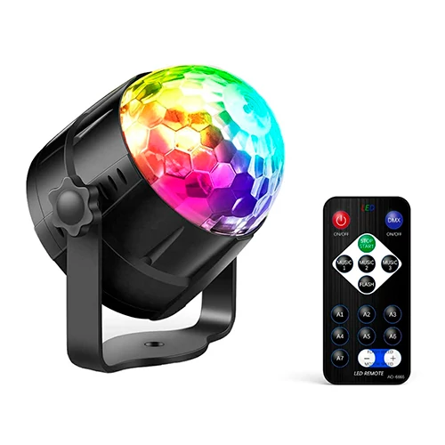 Krāsu mūzikas lampa, disko bumba -