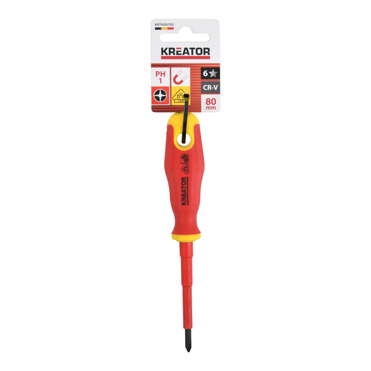 Kreator skrūvgriezis PH1 KRTH20702, 80mm, VDE