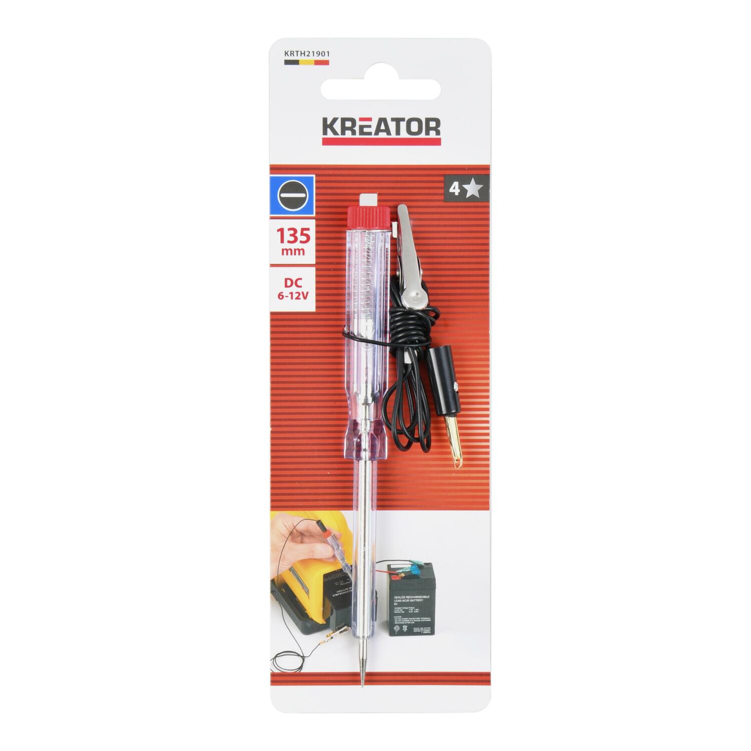 KREATOR Volt testeris DC 6-12V, 135mm