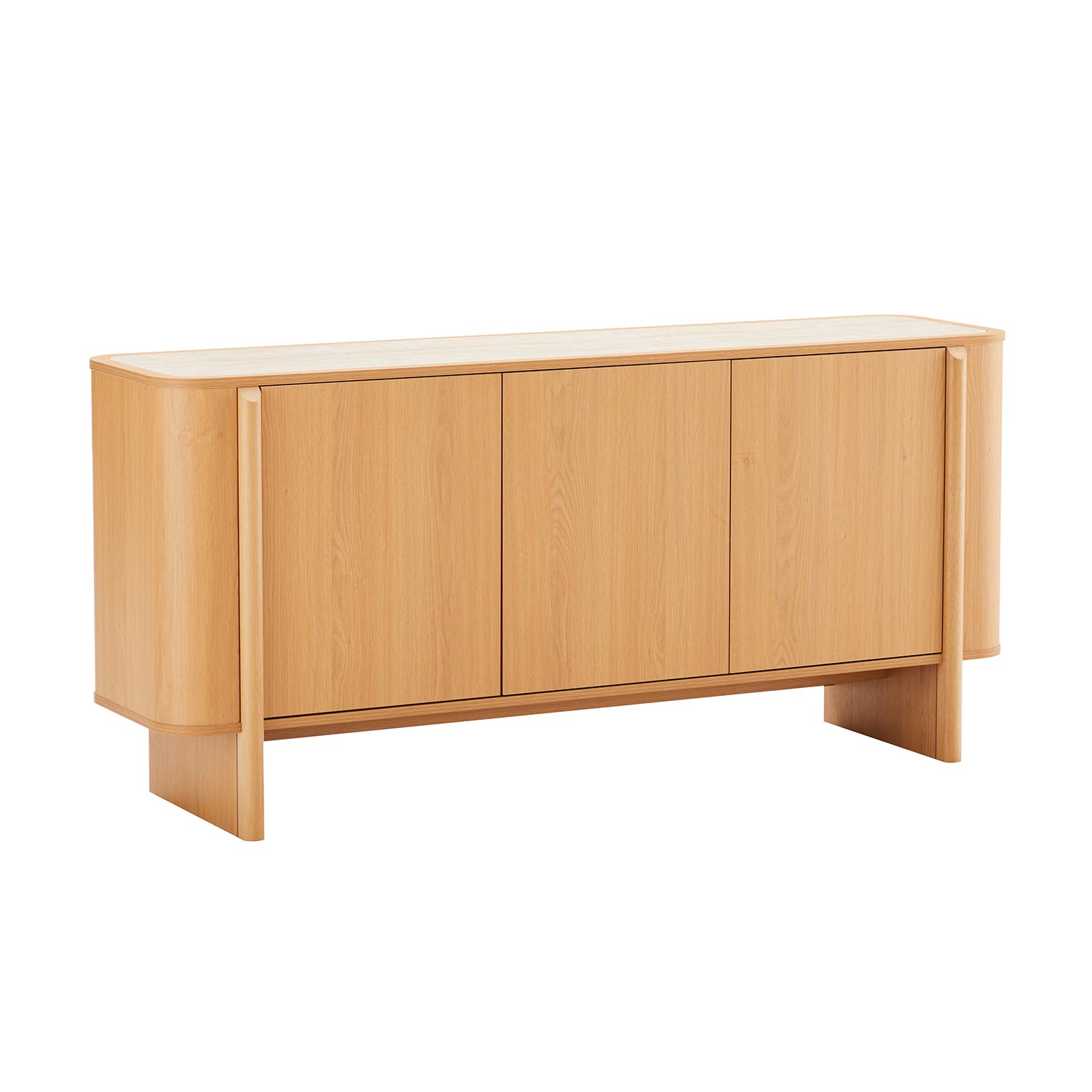 Kumode MORBEN 160x42xH75cm, melamīns ar ozolkoka