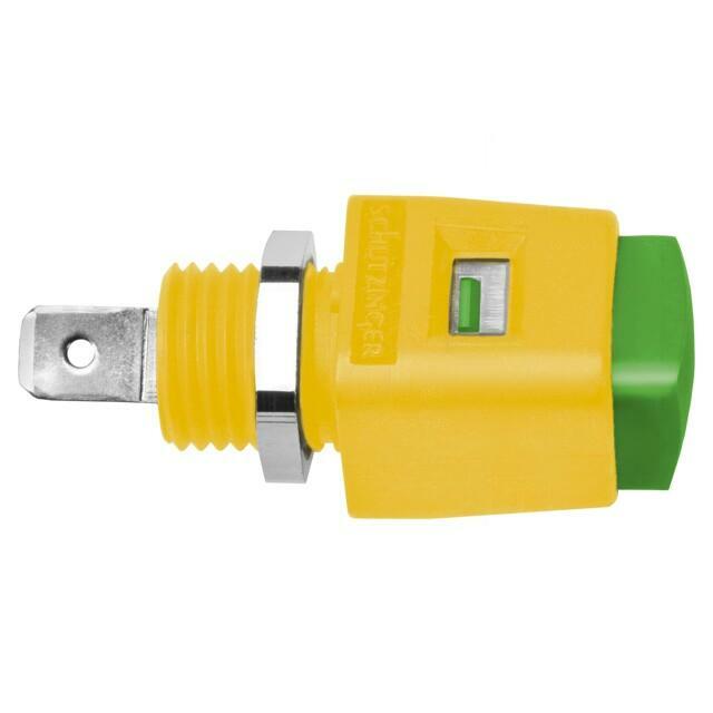 SCHUTZINGER Laboratory clamp; yellow-green; 70VDC; 16A