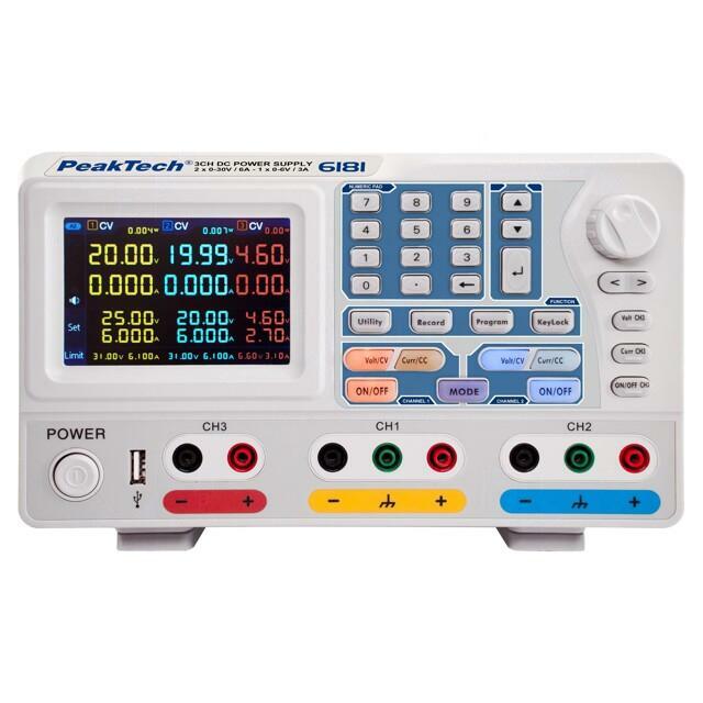 PEAKTECH Laboratory power supply: programmable; multi-channel