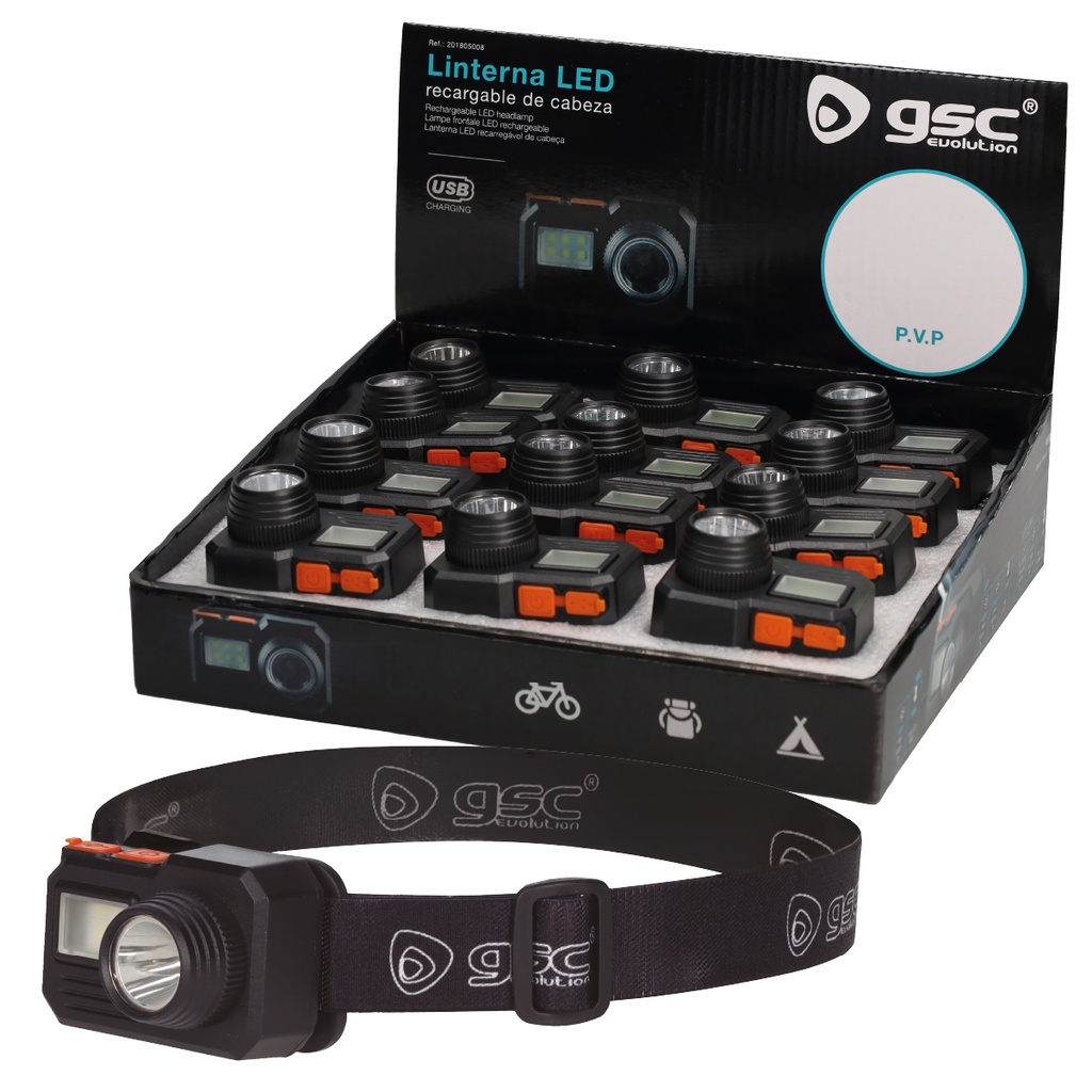 GSC evolution Lādējams LED galvas lukturis