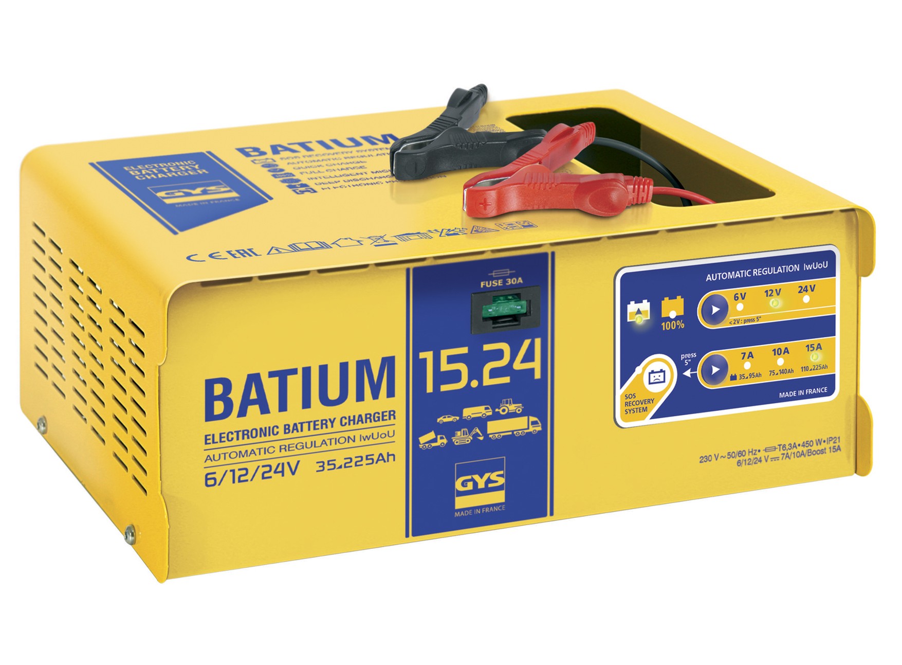 Lādētājs BATIUM 15.24 6/12/24V 7/10/15A