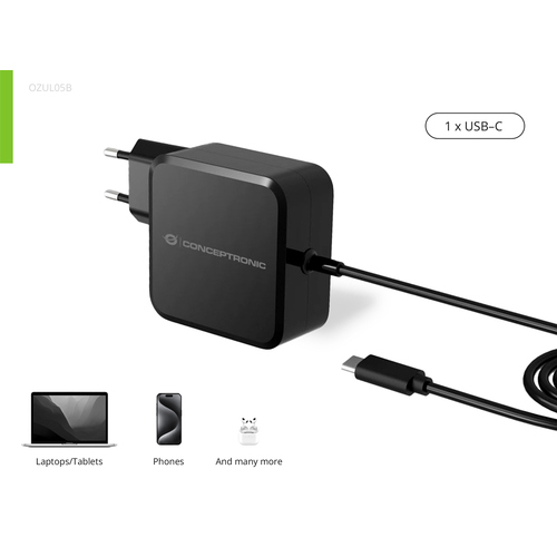 Lādētājs Conceptronic CONCEPTRONIC 1Port 100W, GaN