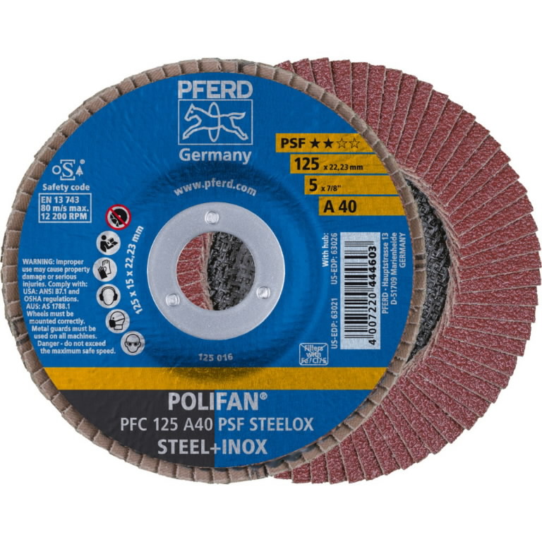 Lameļu disks PSF STEELOX 125mm P40