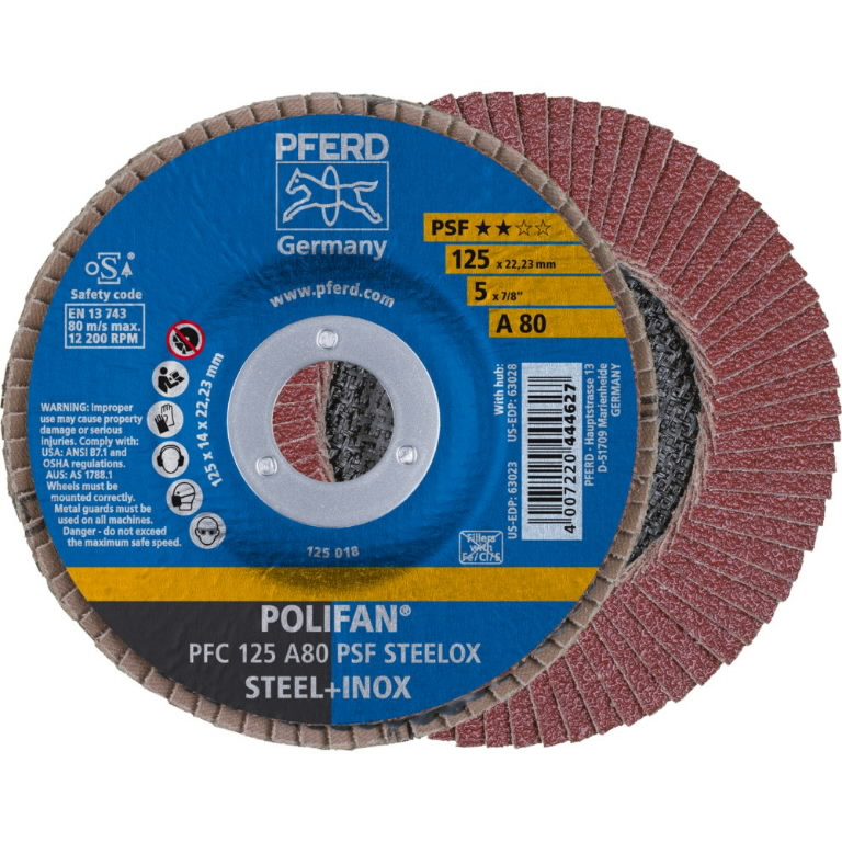Lameļu disks PSF STEELOX 125mm P80