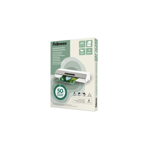 Laminēšanas plēves Fellowes Eco 100gab Gloss