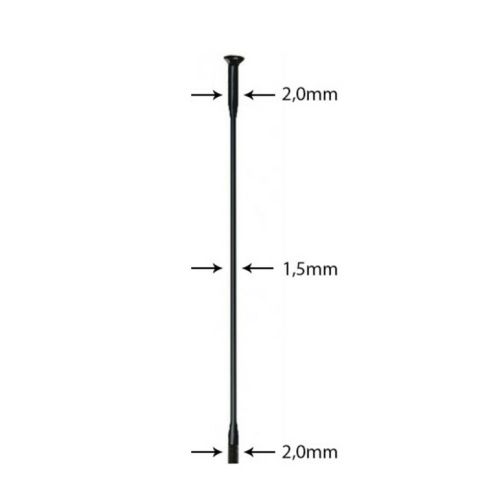 SAPIM Laser 14G (2mm) Straight (Melna