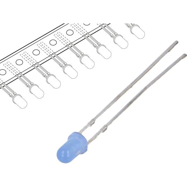 OPTOSUPPLY LED; blue; 3mm; 500mcd; 40°