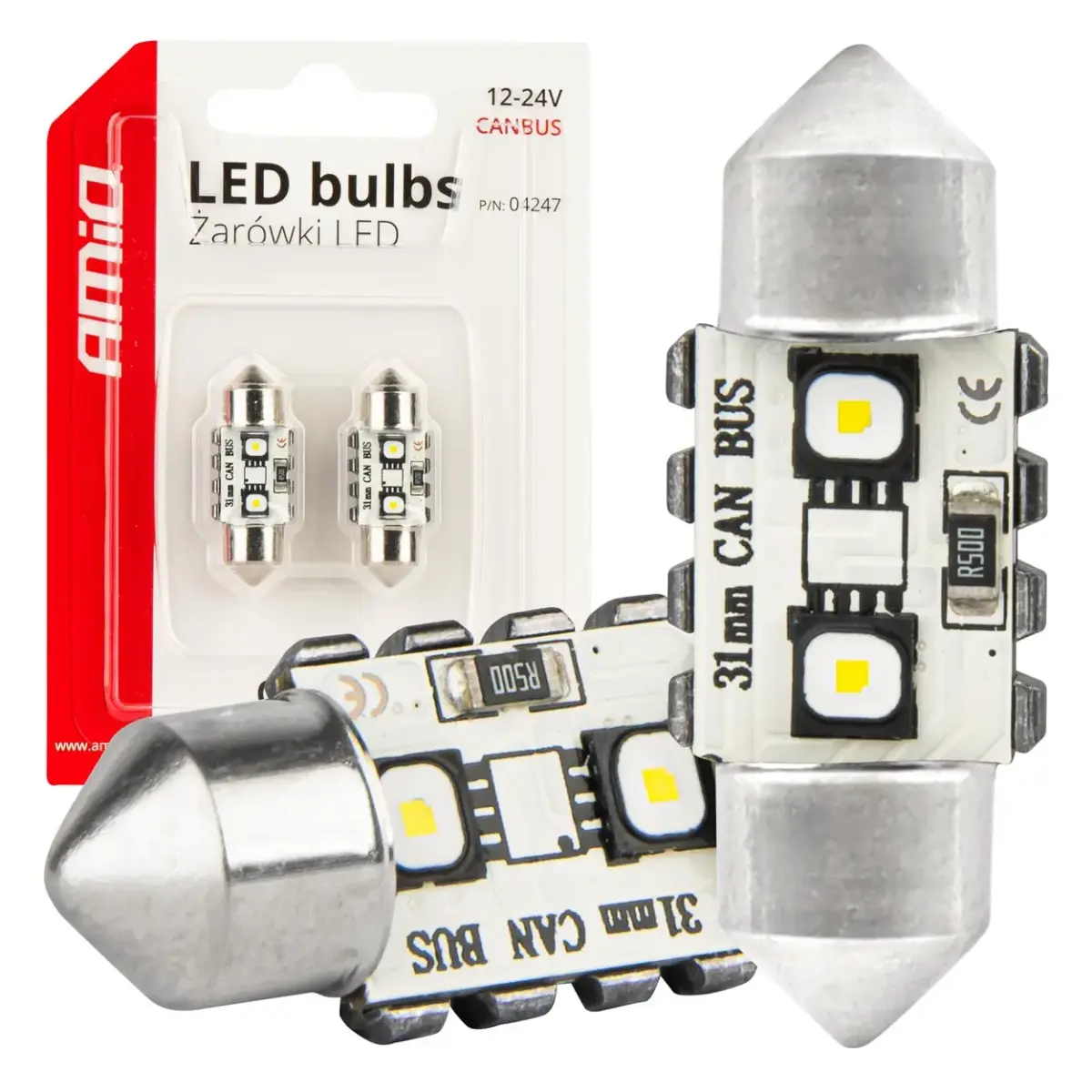 LED CANBUS spuldzes 12SMD, sofīta tipa