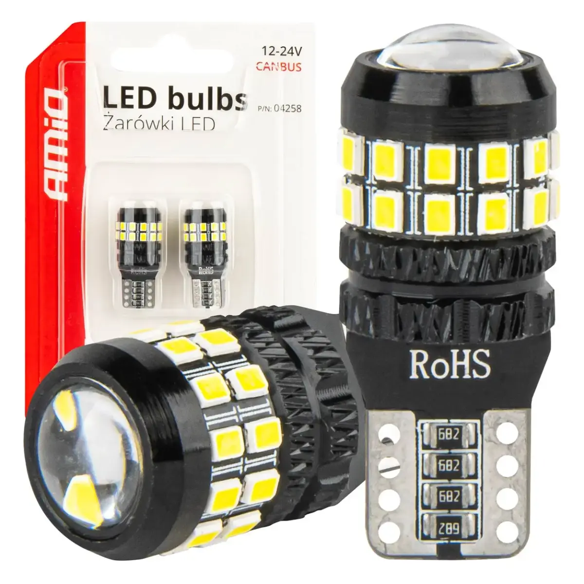 LED CANBUS spuldzes T10 W5W 27SMD