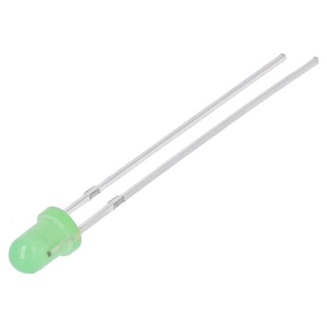 OPTOSUPPLY LED; green; 3mm; 1120÷1560mcd; 30°