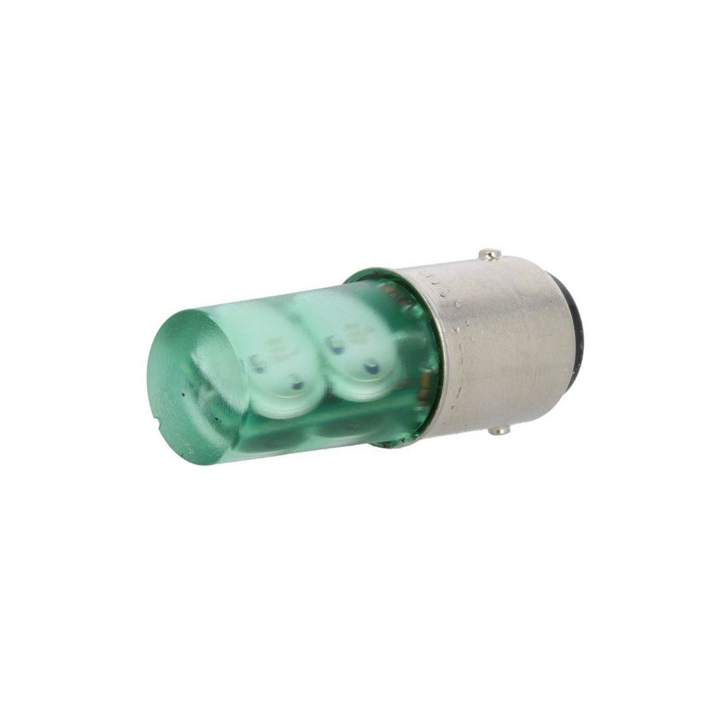 POLAM-ELTA LED lamp; BA15D; green; 230VAC