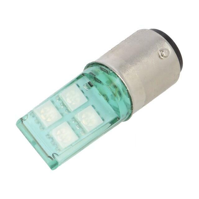 POLAM-ELTA LED lamp; BA15D; green; 24VDC