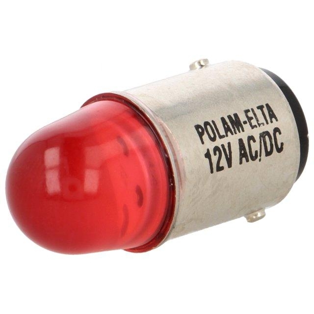 POLAM-ELTA LED lamp; BA15D; red; 12VDC
