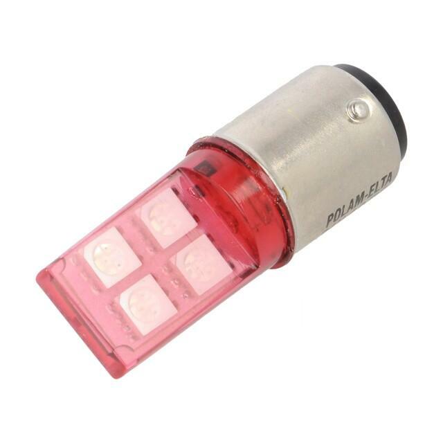 POLAM-ELTA LED lamp; BA15D; red; 24VDC