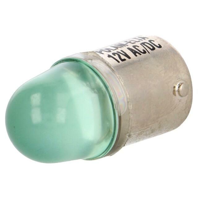 POLAM-ELTA LED lamp; BA15S; green; 24VDC