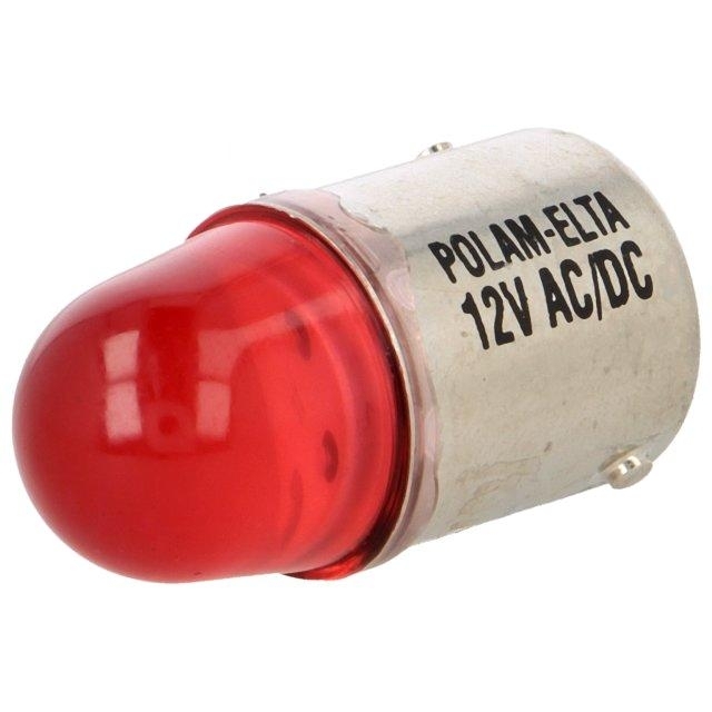 POLAM-ELTA LED lamp; BA15S; red; 12VDC