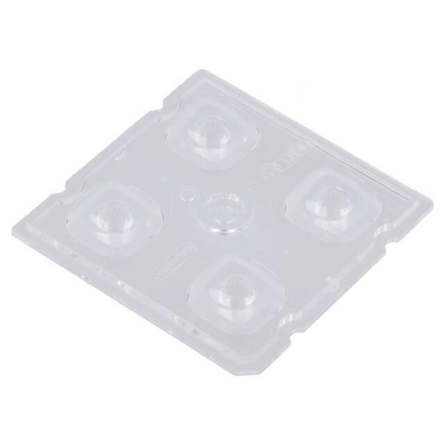 LEDIL LED lens; square; transparent; H: