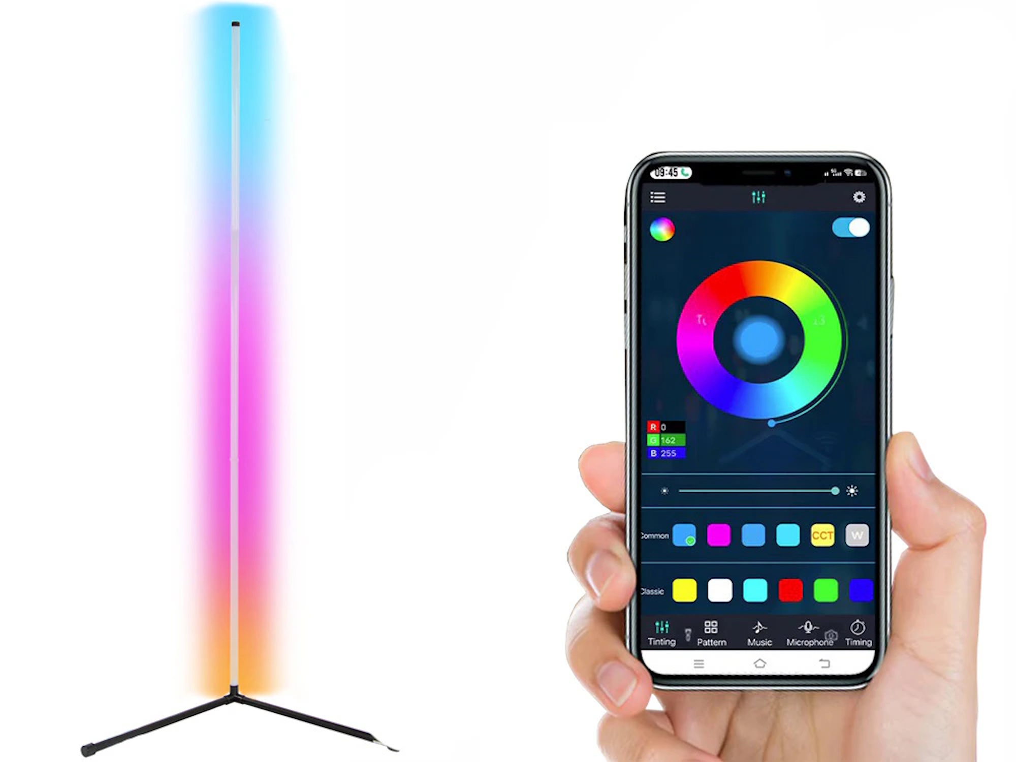 Riff LED RGB grīdas stūra lampa