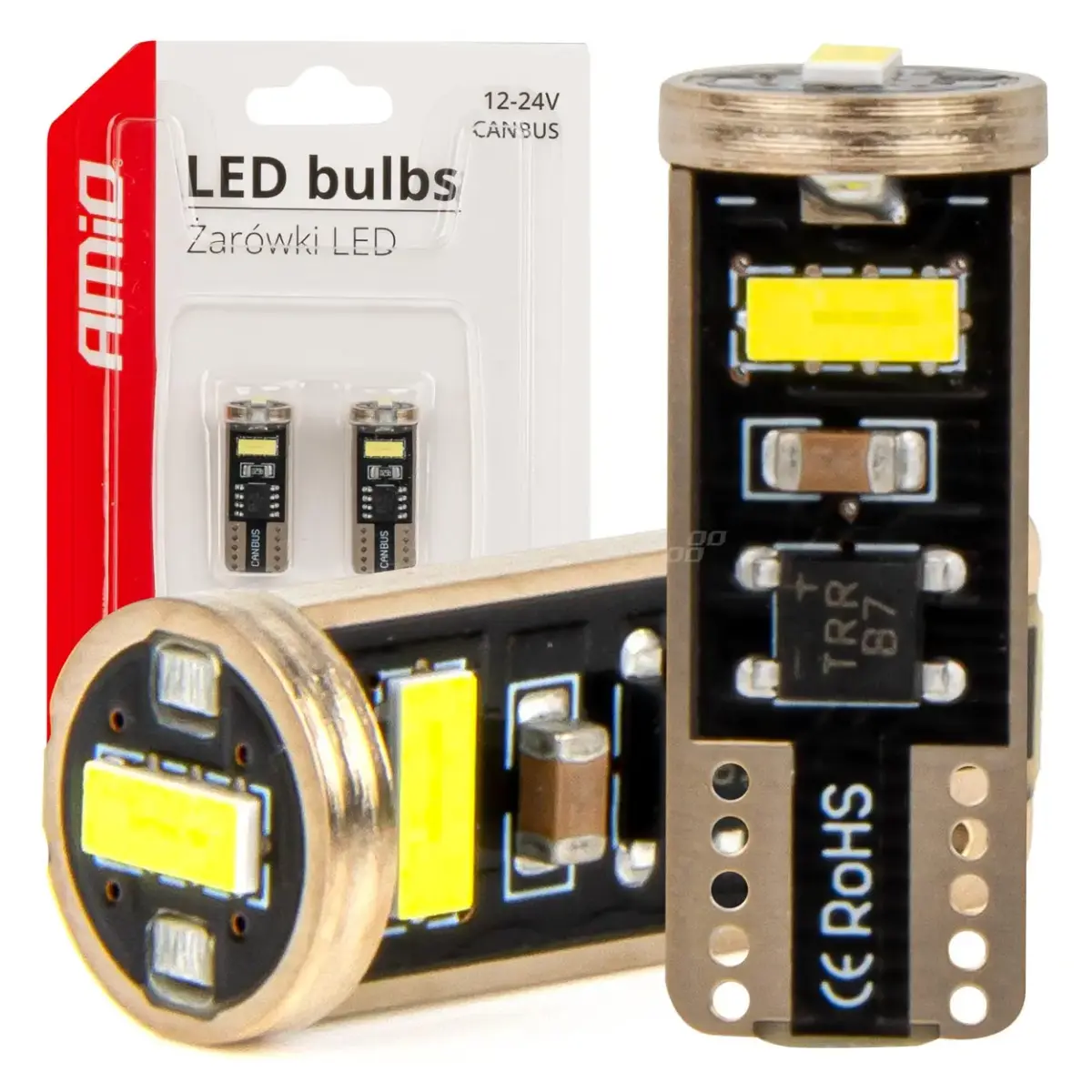 LED spuldzes CANBUS T10e W5W 3×2055