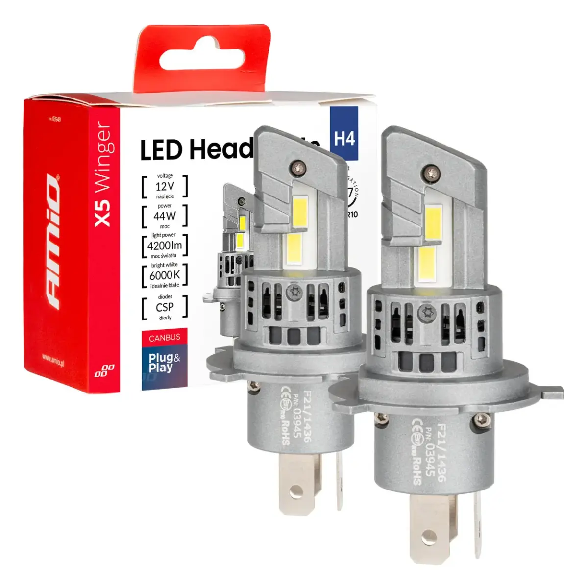LED spuldzes X5 sērija WINGER H4