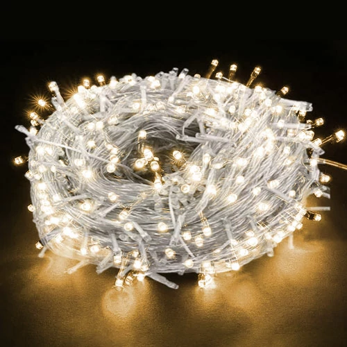 LED Ziemassvētku virtene 5m, silti balta