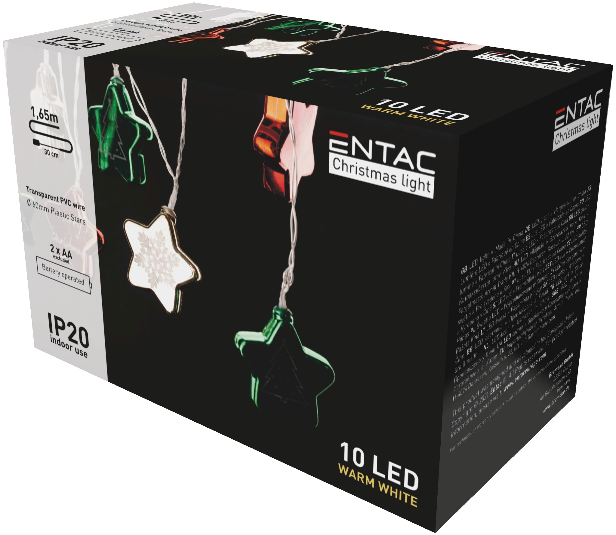 ENTAC LED Ziemassvētku virtene - Zvaigznes