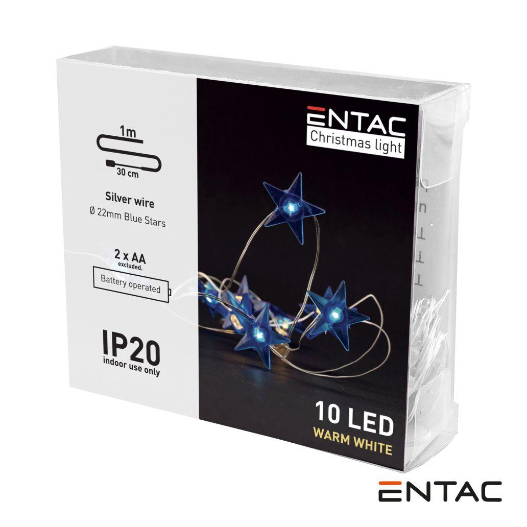 LED Ziemassvētku virtene zila zvaigzne 10