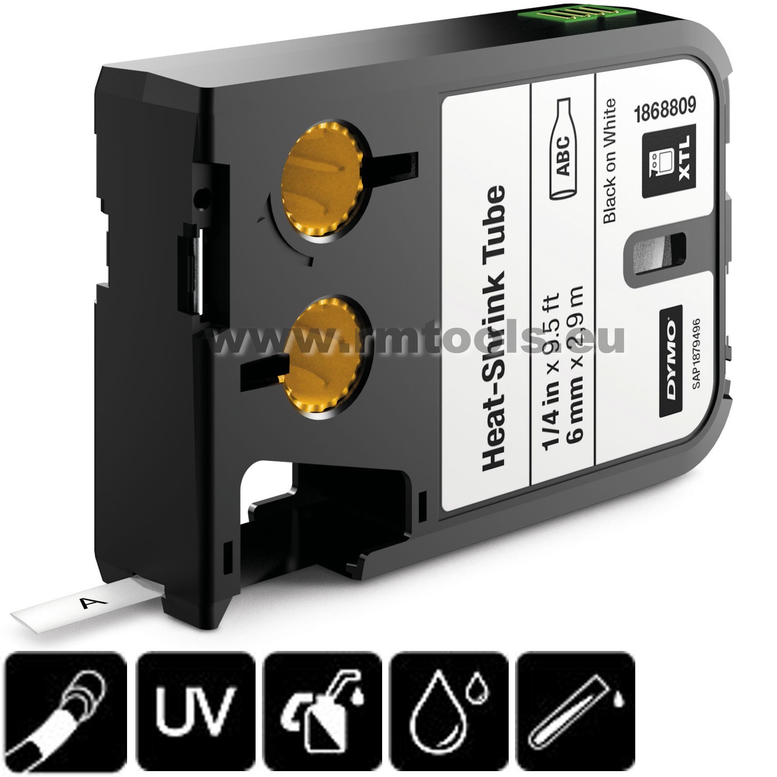 DYMO Lentīte caurulīte XTL 12mm melna/balta