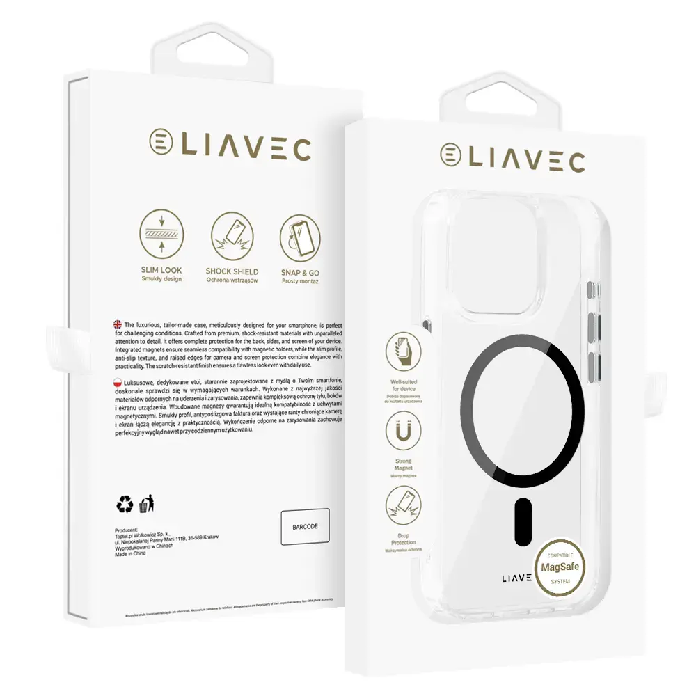 Liavec Glossy Magsafe Clear Case do