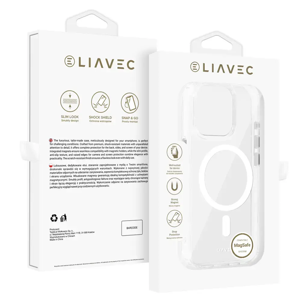 Liavec Glossy Magsafe Clear Case do