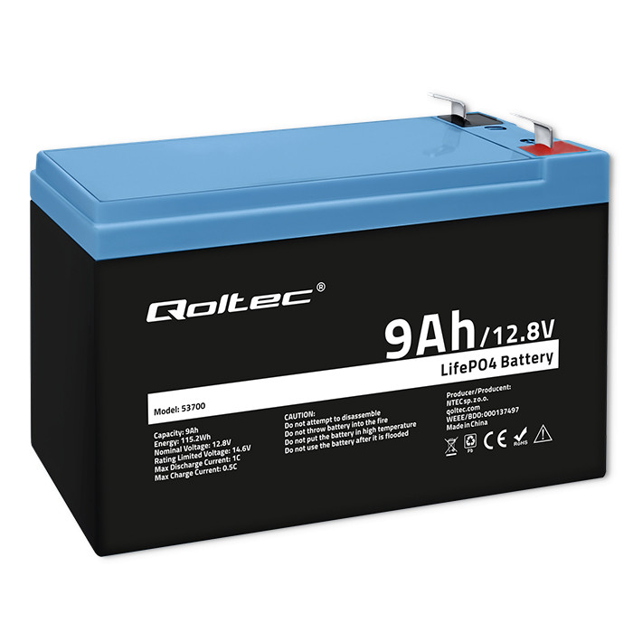 Qoltec ® LiFePO4 litija dzelzs fosfāta
