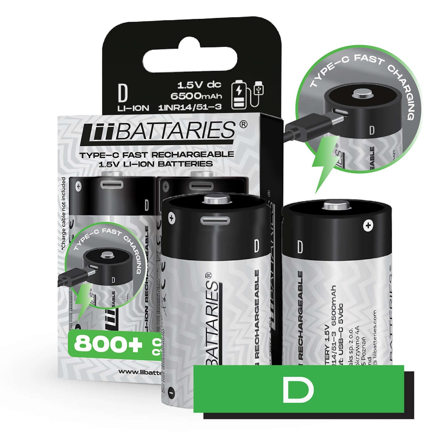 Liibattaries Uzlādējami Jaudīgi akumulatori Lithium-Ion ar