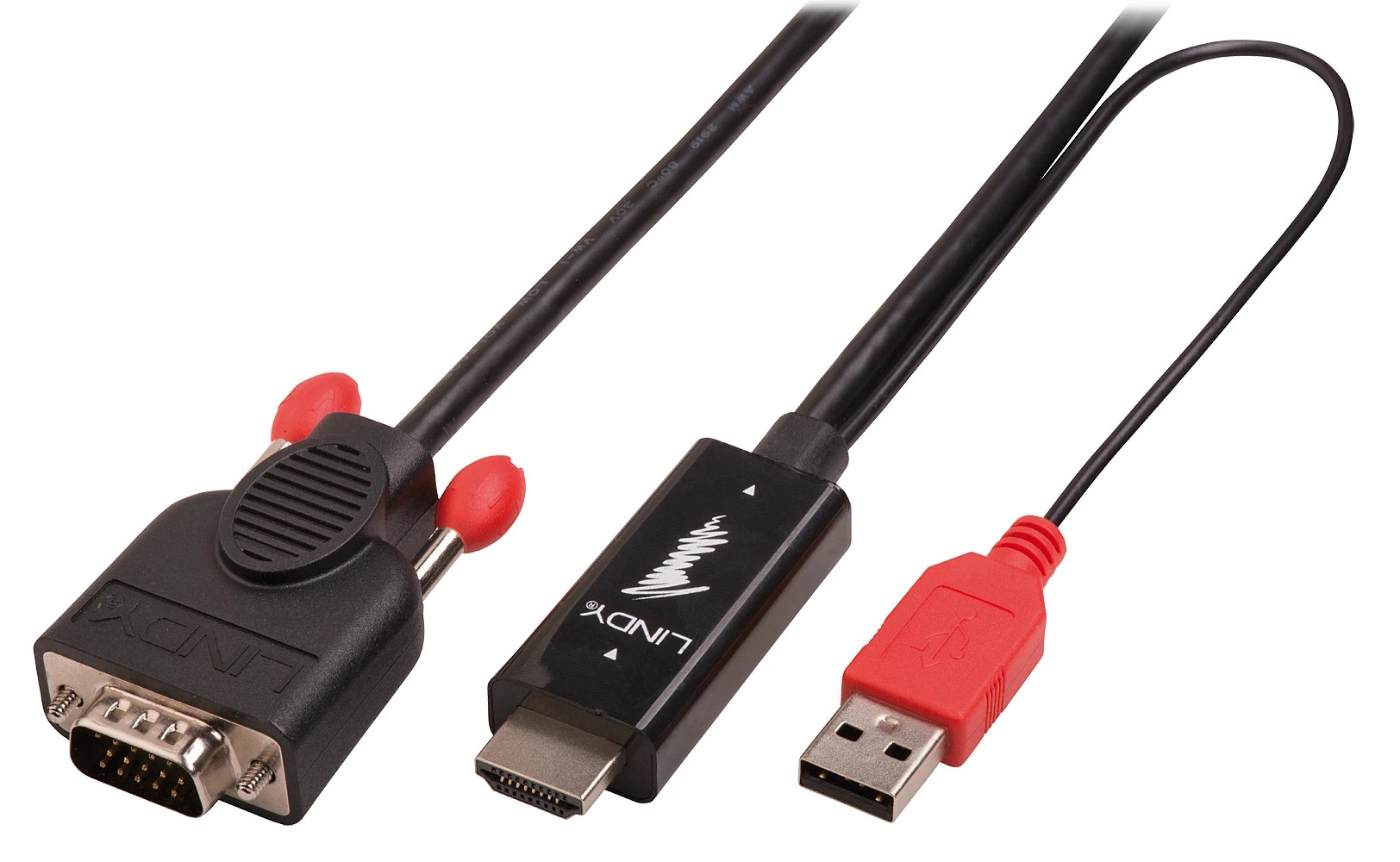 LINDY HDMI un VGA kabelis ar