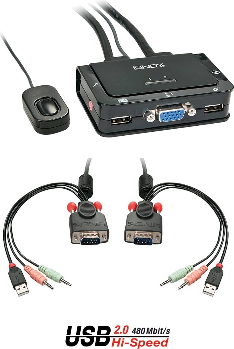 Lindy 2 Port VGA, USB 2
