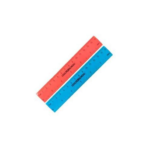 Lineāls 15 cm CoolForSchool, neona asorti