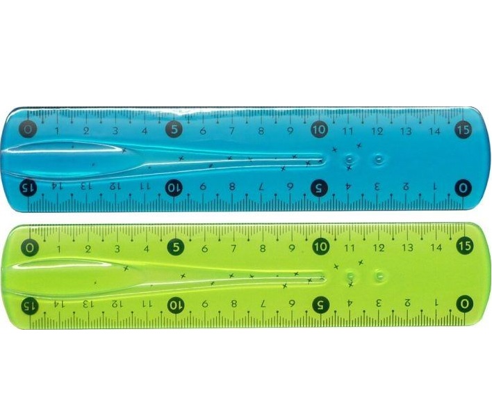 Lineāls 15cm elastīgs, neona krāsas FLEX