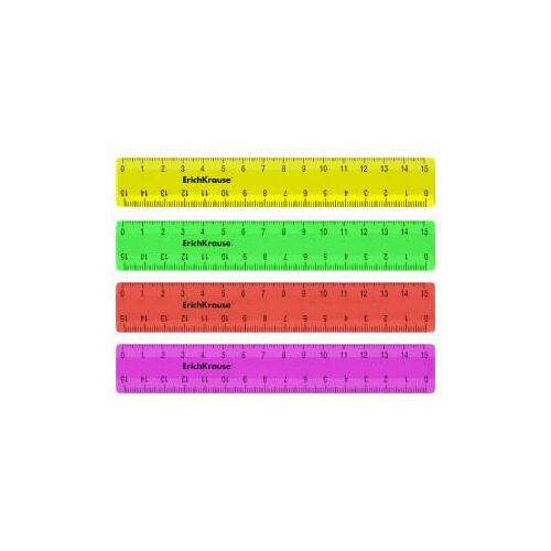 Erich Krause Lineāls 15cm neona krāsa