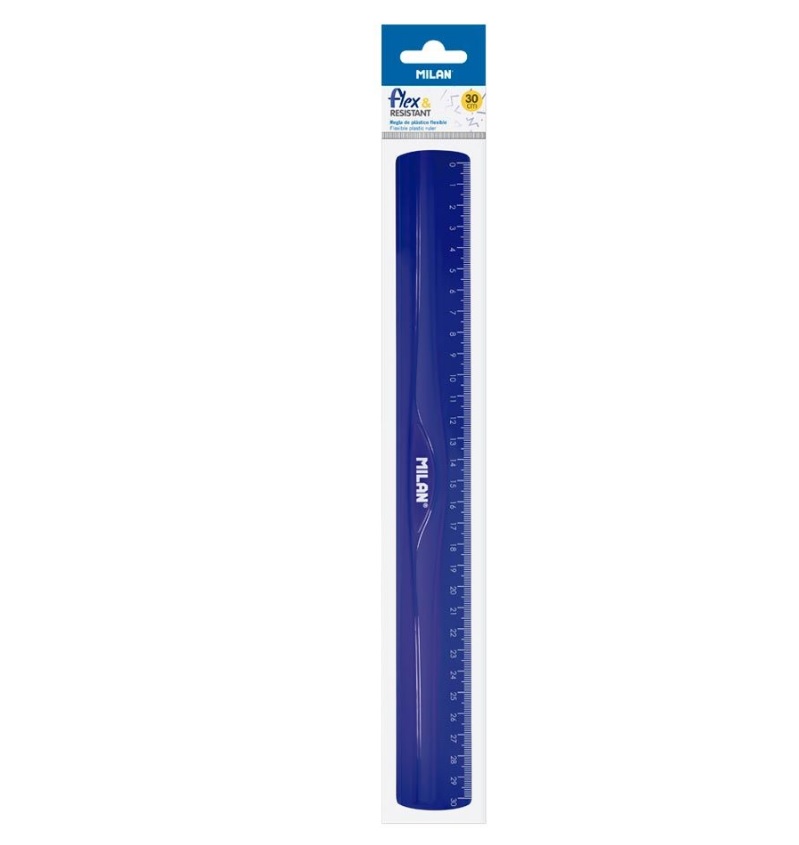 Lineāls 30cm, elastīgs, zila krāsa, Milan