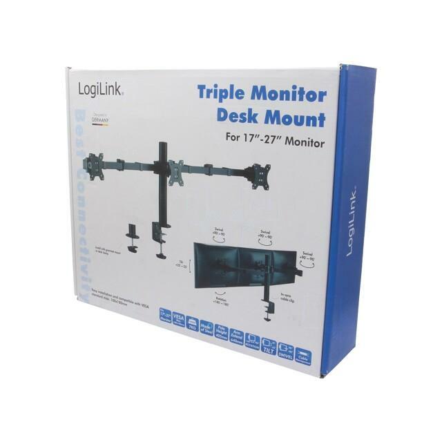 LogiLink Galda turētājs 3 monitoriem 17"