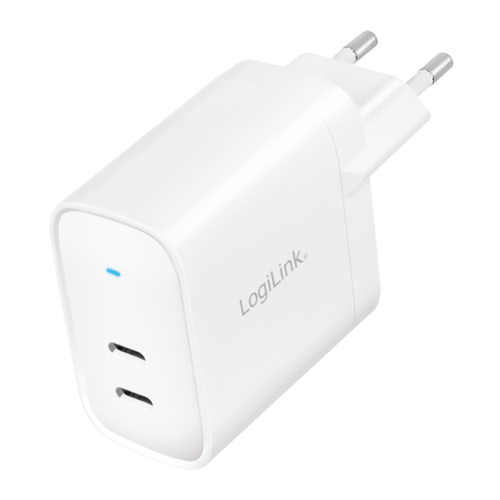 Logilink kontaktligzdu adapteris, 2x USB-C, GaN