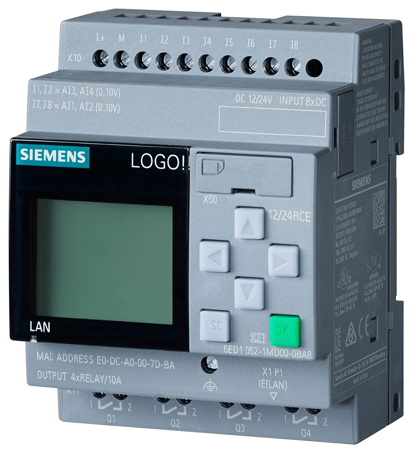 SIEMENS Logo 12/24RCE 6ED1052-1MD08-0BA2 8 DI