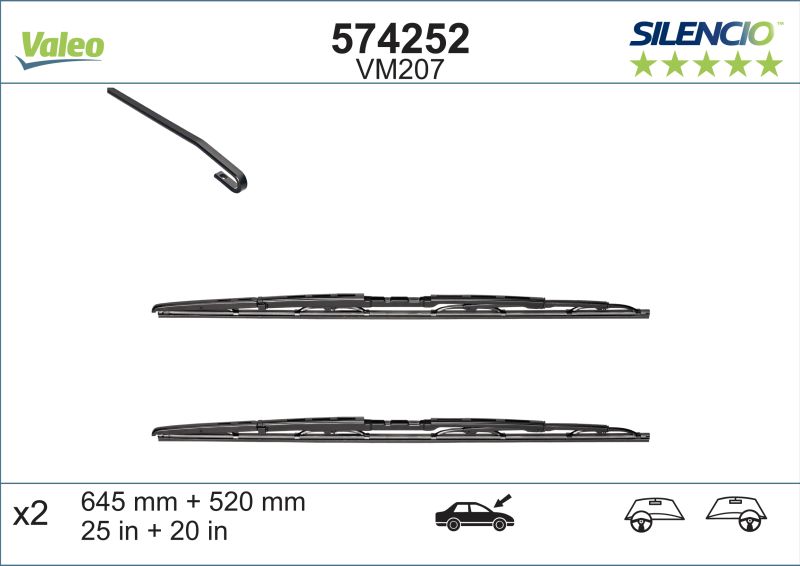 Logu slotiņas S574252 komplekts Valeo Silencio
